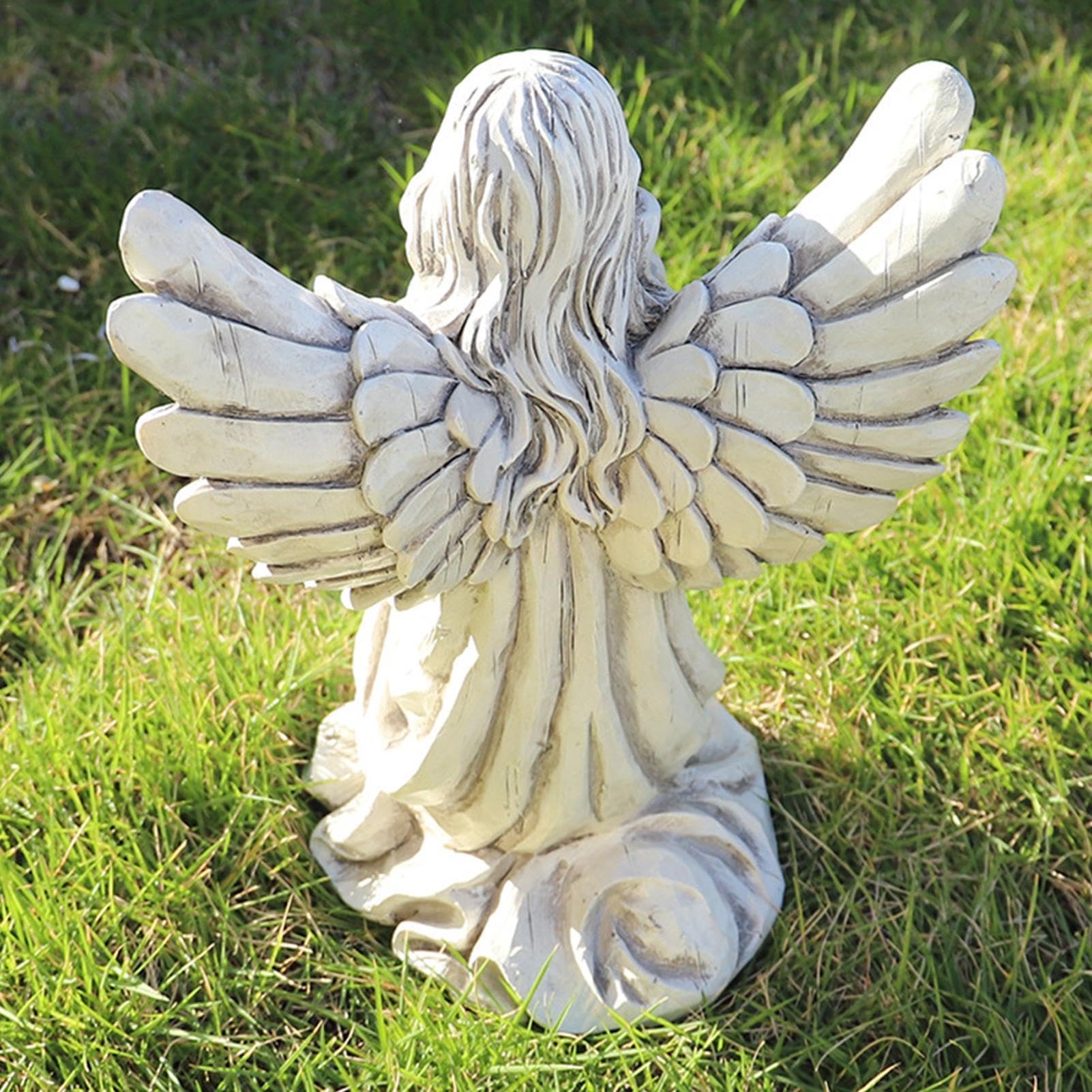 Statua, żywica do trawnika ogrodowego na patio-religijne posągi ogrodowe, statua anioła na zewnątrz, dekoracja północnoeuropejska p