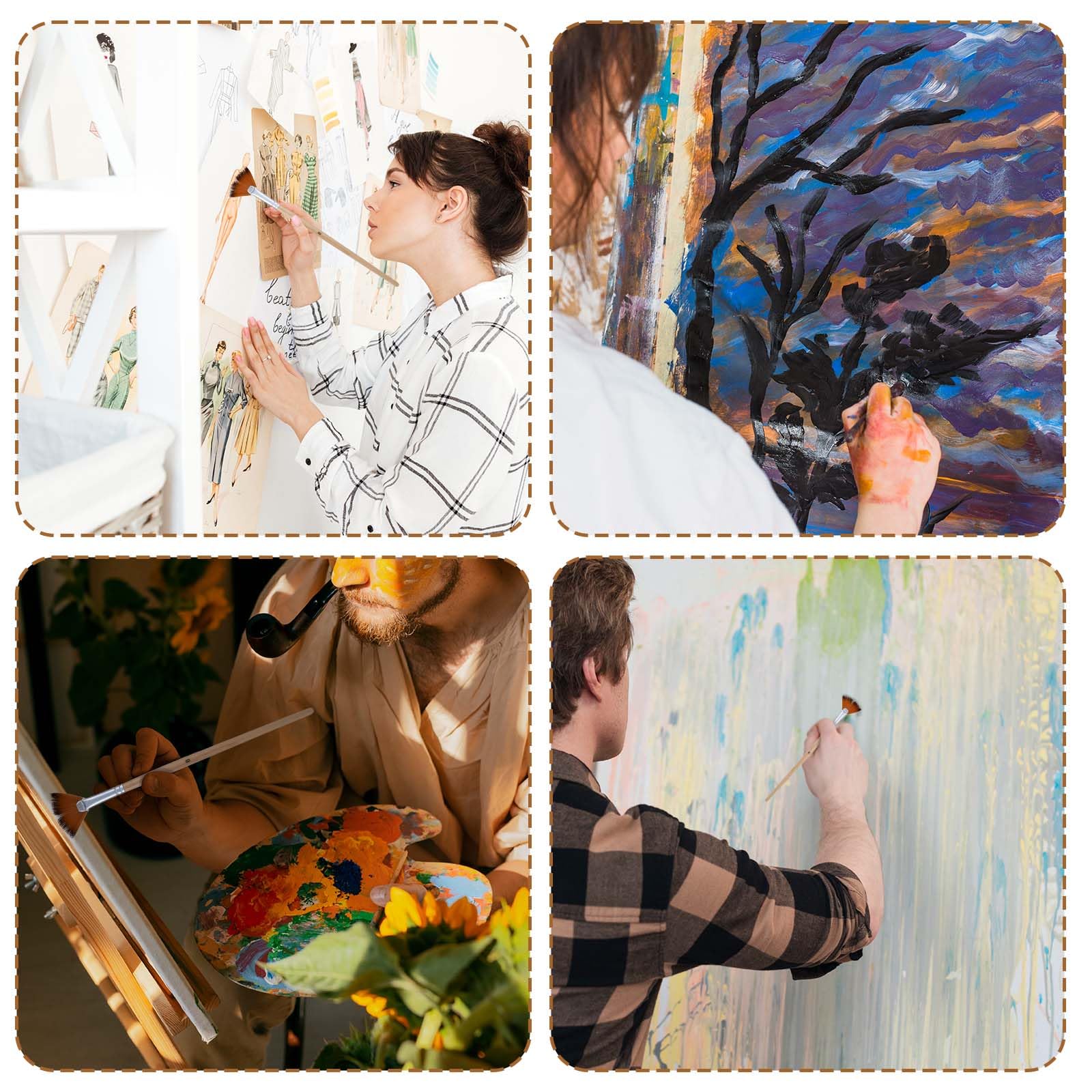 Malmesser Set 5-tlg - Spachtel & Flachpinsel Für Acryl & Ölfarben