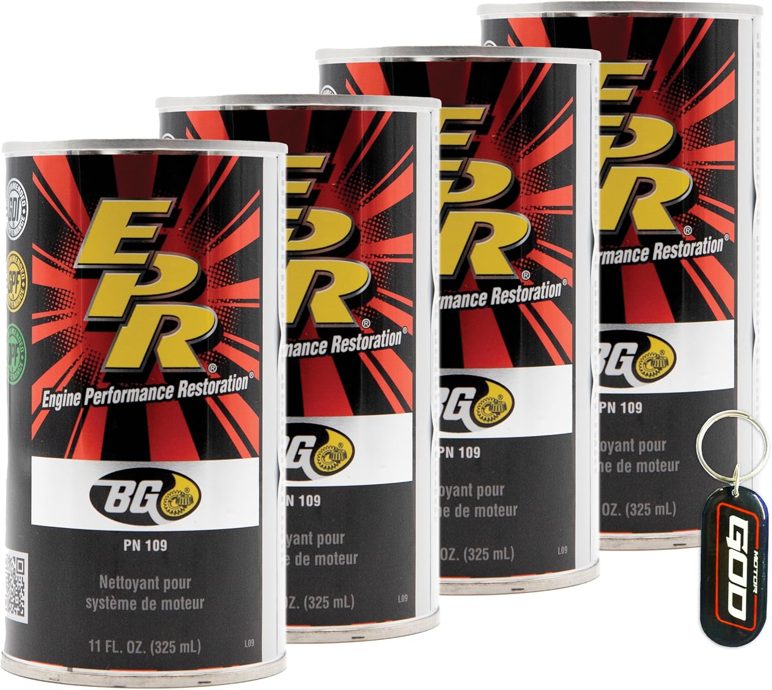 4 Cans of New BG EPR Engine Performance Restoration 109 Key Chain