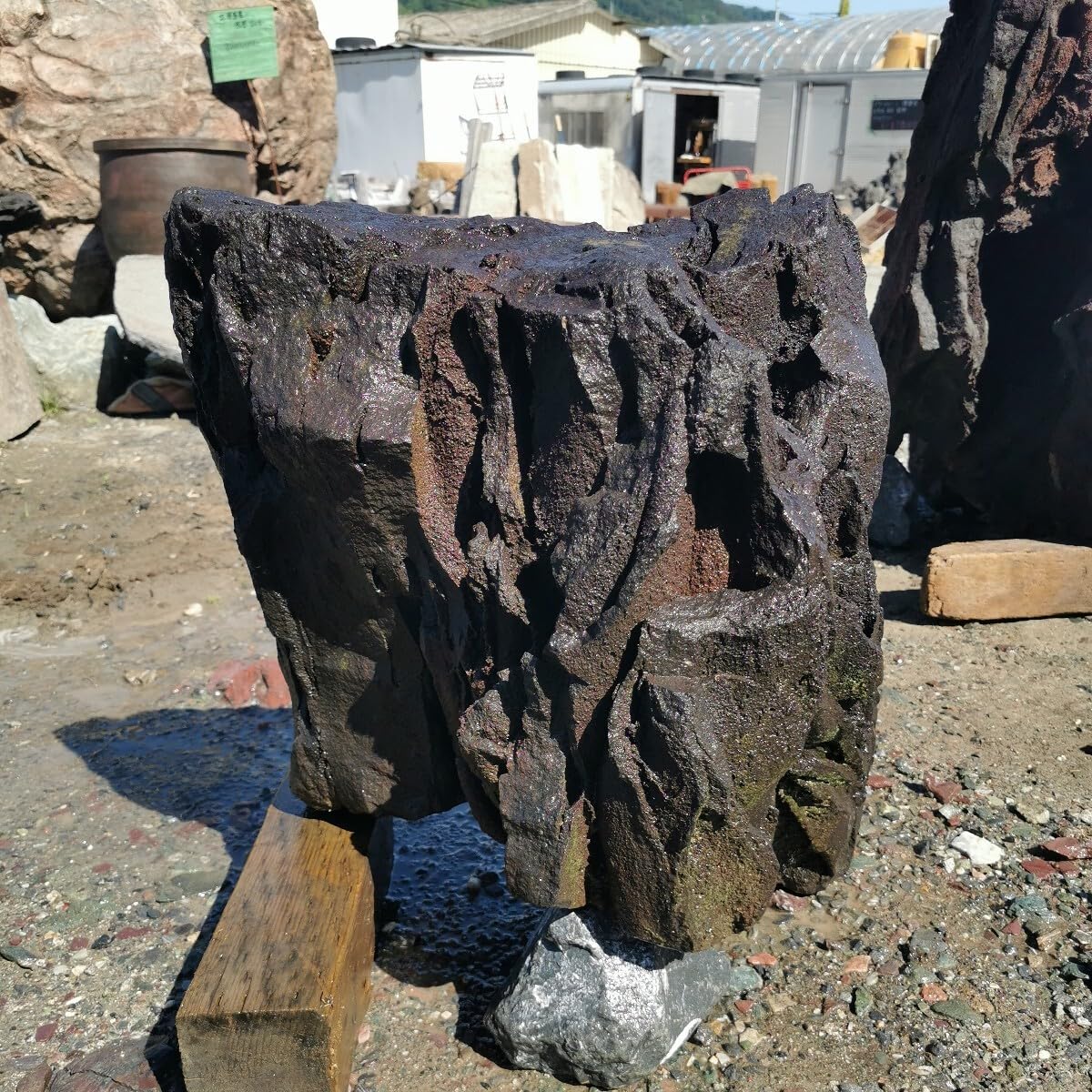 インテリア小物 6840 浅間板目メガネ石 ウブ 溶岩 盆栽 付石 庭石 自然