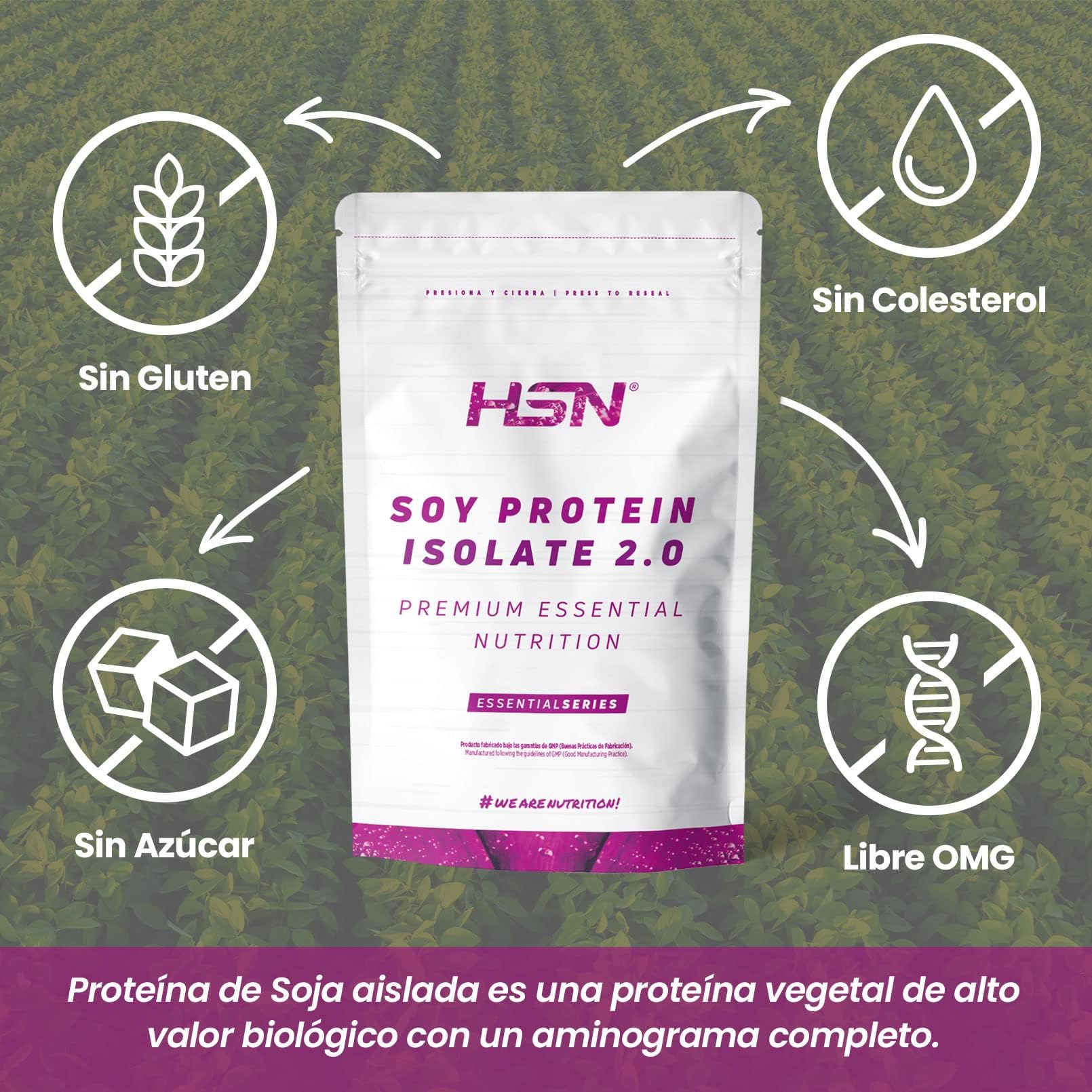 Protéine De Soja Isolée 2 Kg - Vegan, Sans OGM, Saveur Neutre - Marque Buxtrade