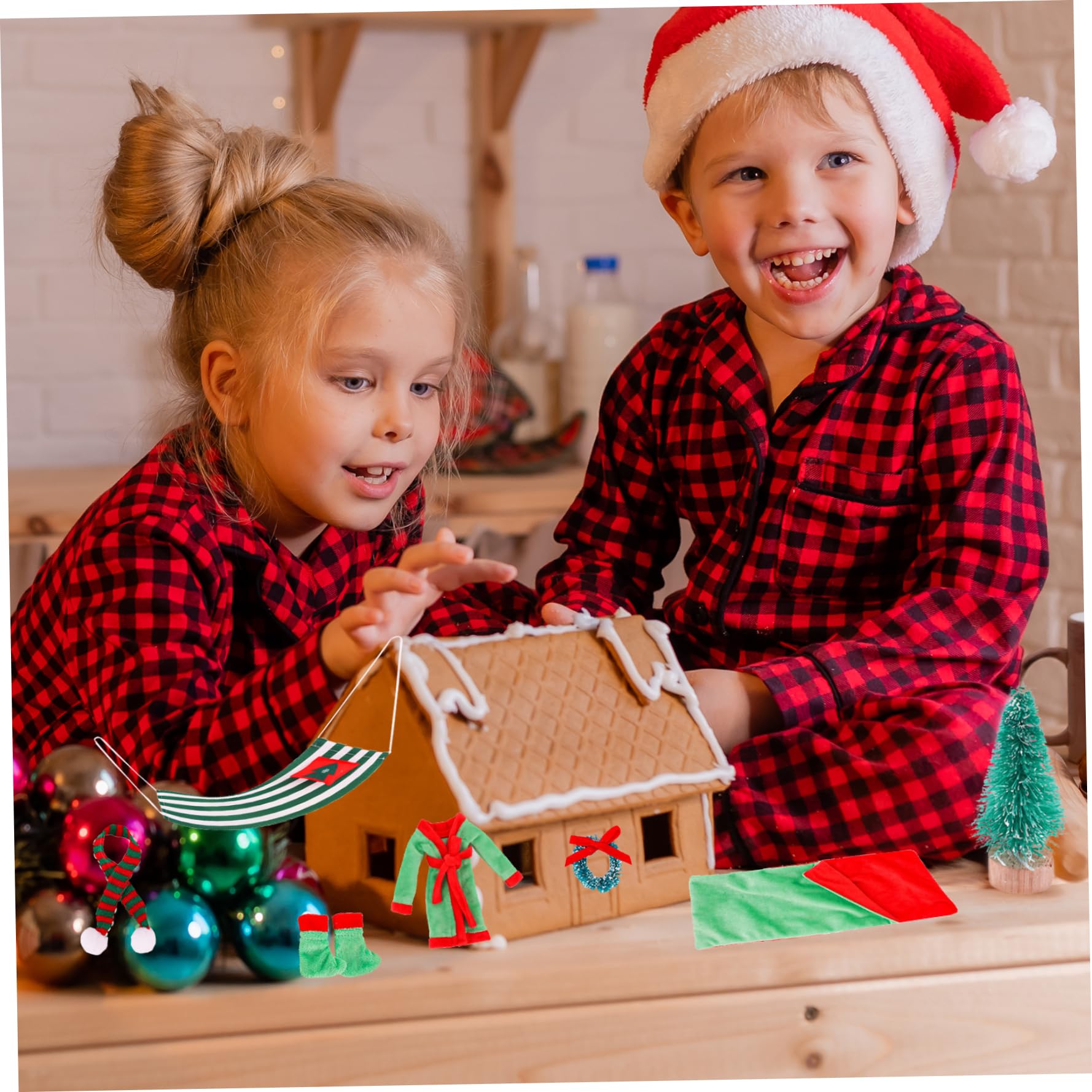 Kit De Accesorios Para Elfos Navideños – Saco De Dormir, Bata, Sombrero, Gafas, Chal Y Más – Ideal Para Muñecas De Tela Y Decoraciones Navideñas
