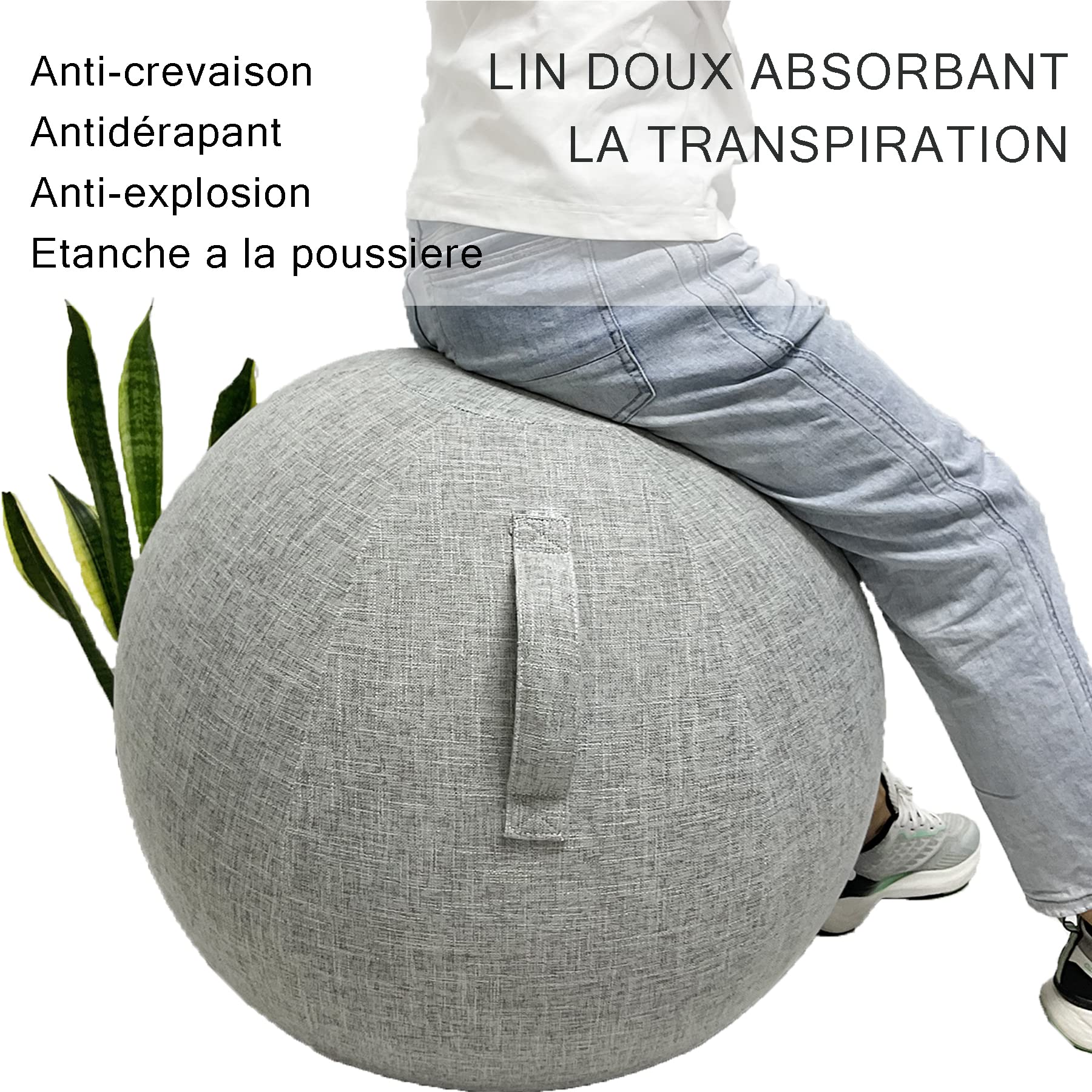 Pallone da ufficio, seduta pallone da palestra, pallone da ufficio, 55/65/75 cm, pallone da gravidanza, sedia a palloncino con copertura di protezione antiscivolo Swiss Ball