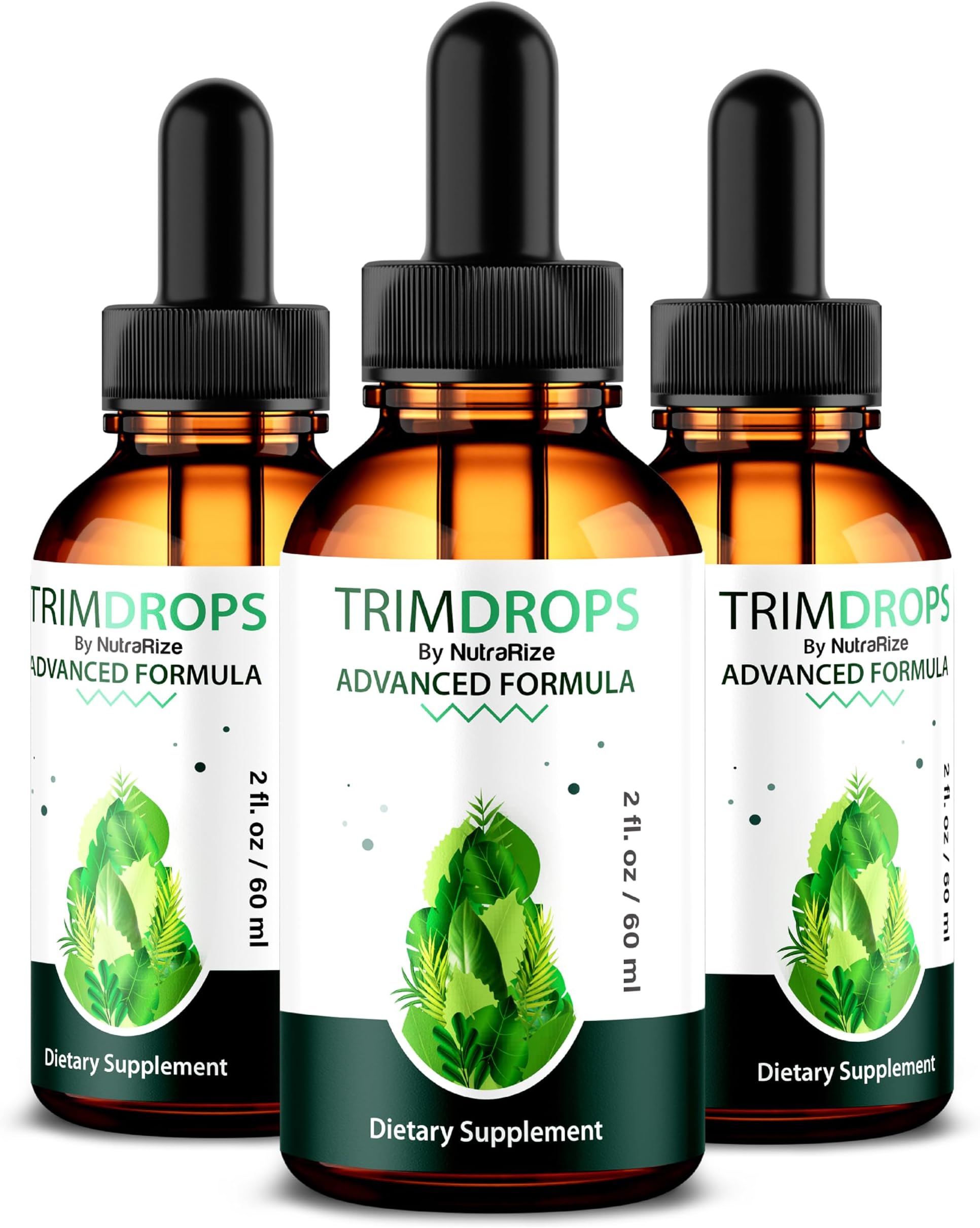 NutraRize (3 Pack) Trim Drops Liquid, Official TrimDrops for Overall Health & Wellness, All Natural Formula to Maintain Healthy Body, Premium Trim Drops Formula, TrimDrops Gotas Review (90 Servings)