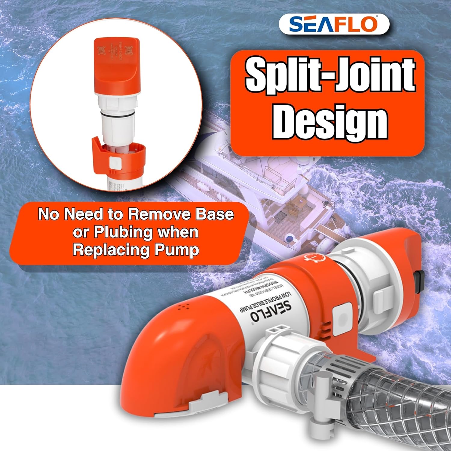 SEAFLO 14B Series 12V 1100 GPH Automatic Low Profile Bilge Pump