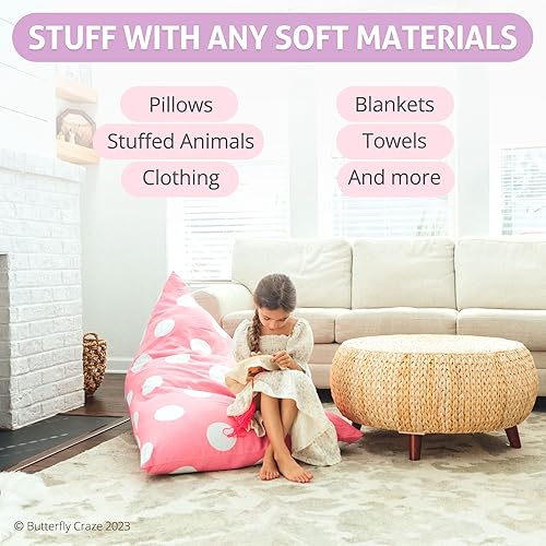 Miniatura 3 de Funda para silla con diseño de mariposa para niños y adolescentes, Lona, lunares rosado claro