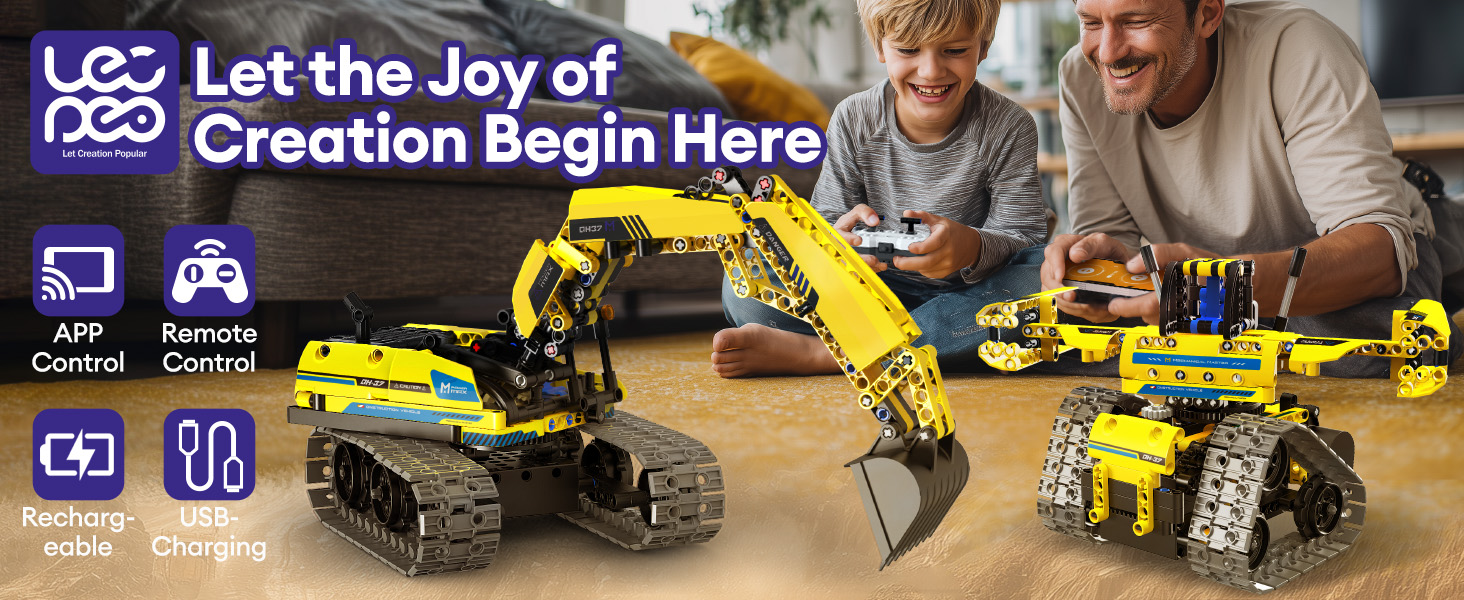 LECPOP STEM Toy Building Sets for Kids Ages 8-12, 5-in-1 Remote ＆ APP
