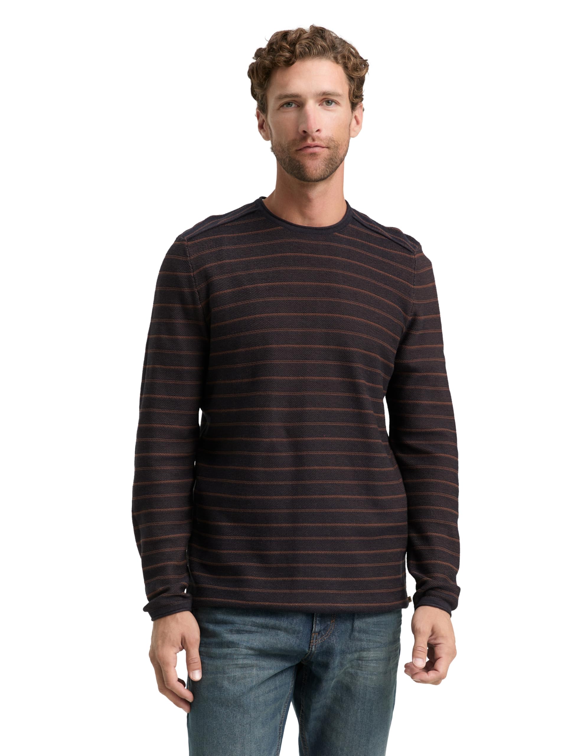 TOM TAILOR Herren Strickpullover mit Rundhalsausschnitt