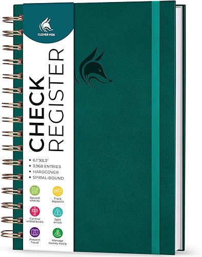 Miniatura 7 de Clever Fox Espiral de registro de cheques  Registro de chequera de lujo con registros de cheques y transacciones, folletos de registro de cuentas