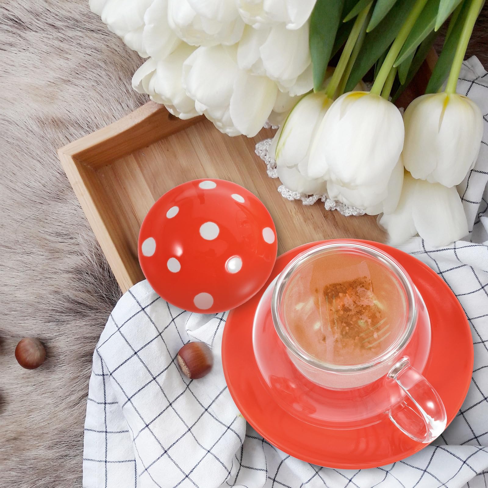 BESTOYARD Taza de Té de Vidrio Infusor y Asa Ergonómica para Hogar