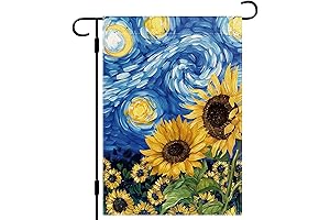 Sunflower Garden Flag - Starry Night Sunflower 12x18 Inch Double Sided Farmhouse Yard Flag