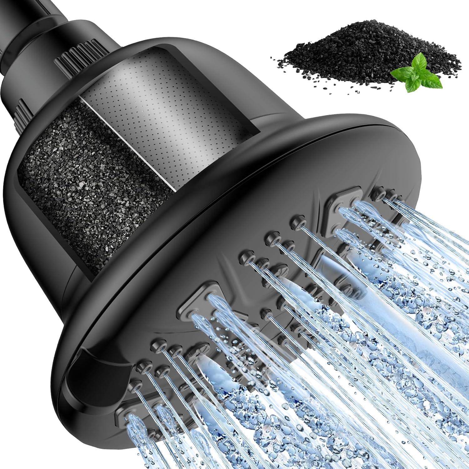 MakeFit Filtered Shower Head with Upgraded Activated Carbon Filter and 2-PACK Shower Filter Replacement Cartridge