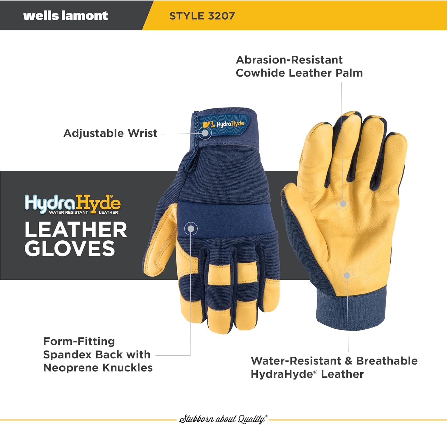 Wells Lamont Industrial Men's Leather Palm Work Gloves - Image 3