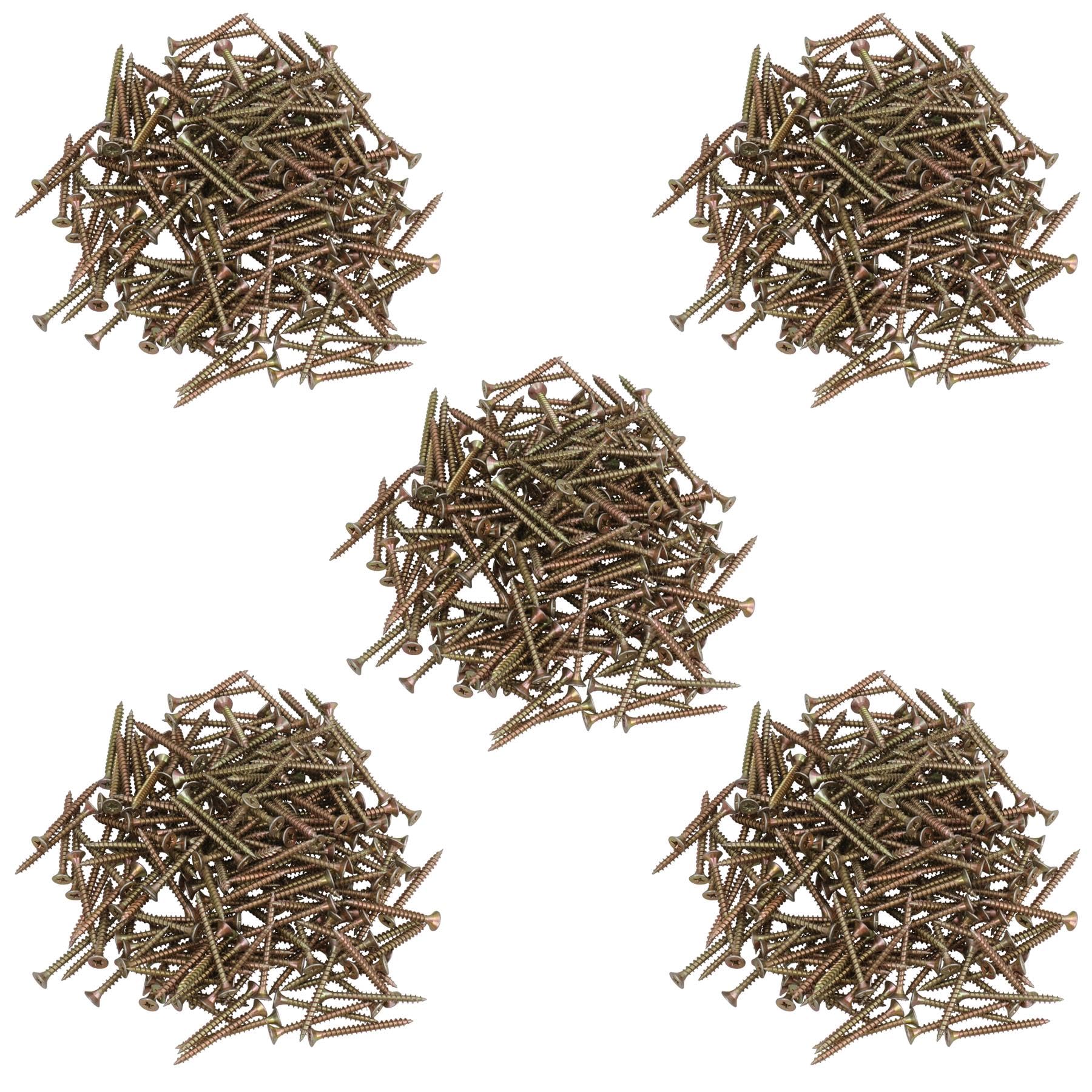 Vis à bois tête fraisée 5x50 lot de 1000 pièces empreinte PZ2 robuste
