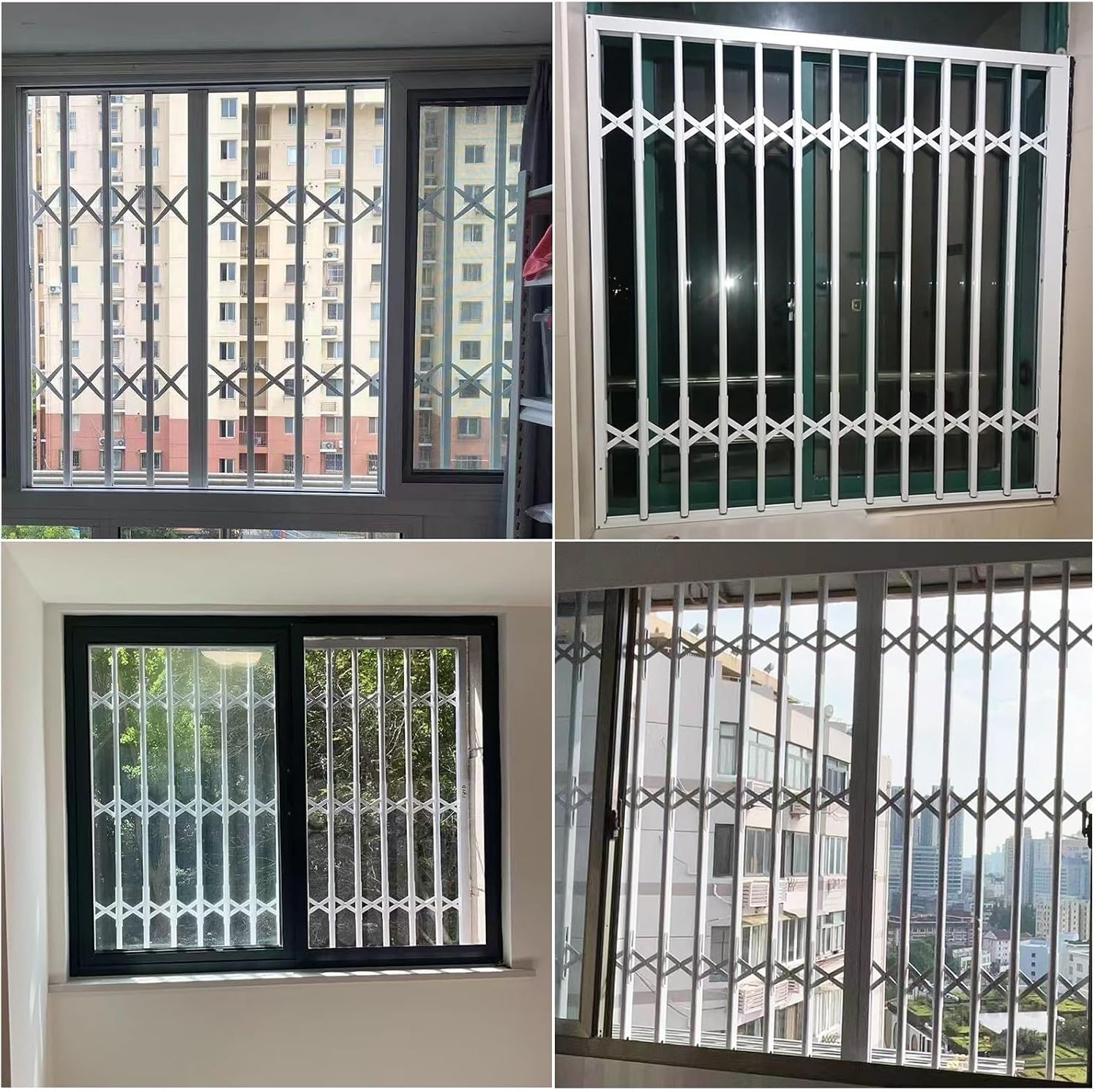 Ausziehbare Fenstersicherung, Push-Pull-Klappbarriere | Breite 100-150cm, Robustes Aluminium, Abschließbar, Für Erdgeschoss, Wohnung, Balkon(115x160CM/45x63in)