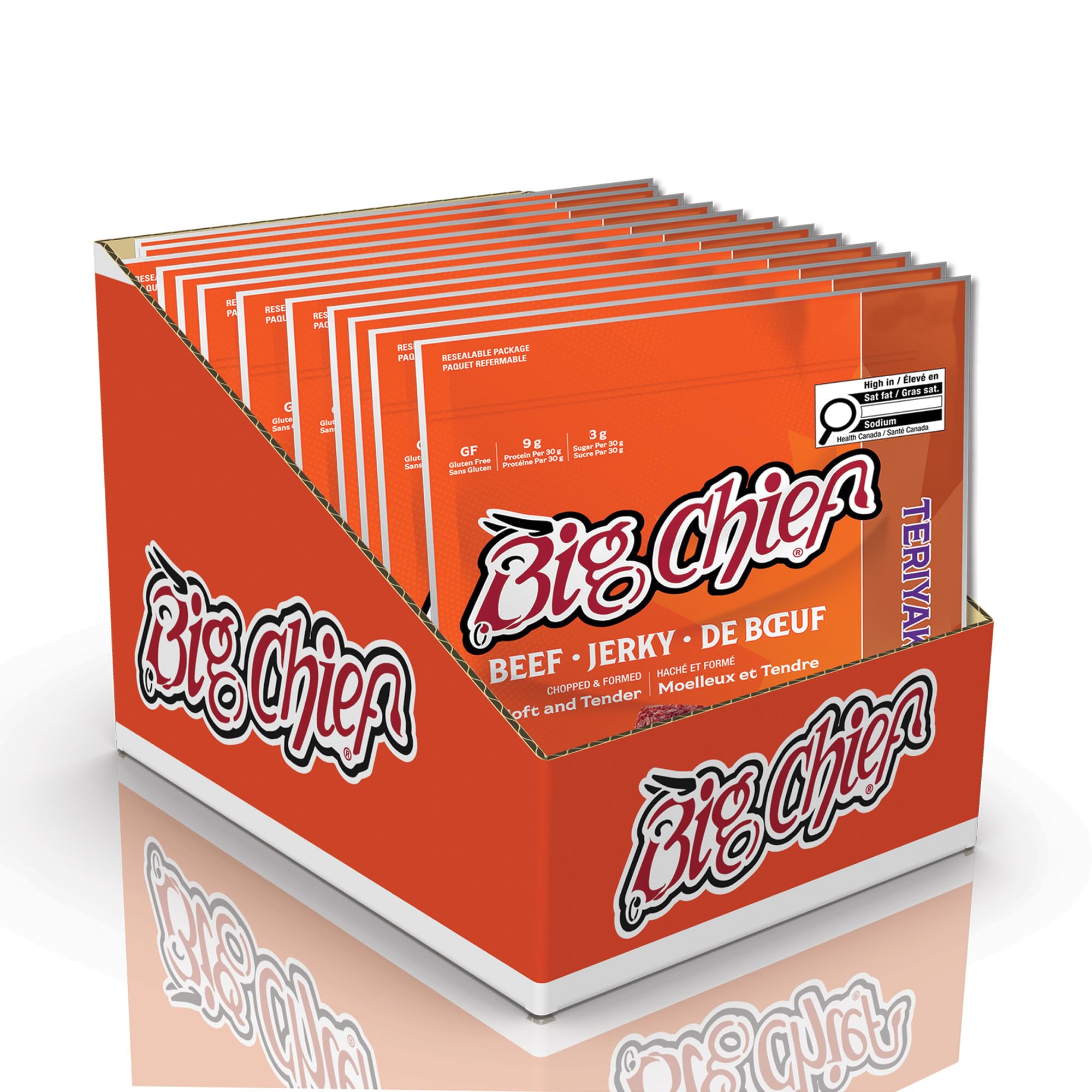 Big Chief Teriyaki Beef Jerky, 100% Canadian Beef, High Protein