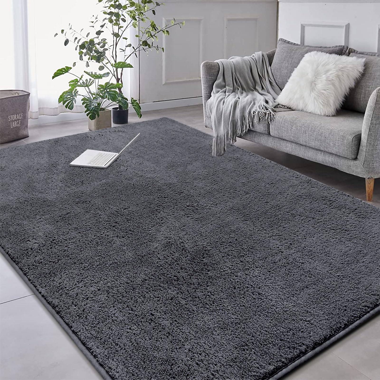 Tapis de luxe gris 160x230 cm décoration salon raffinée