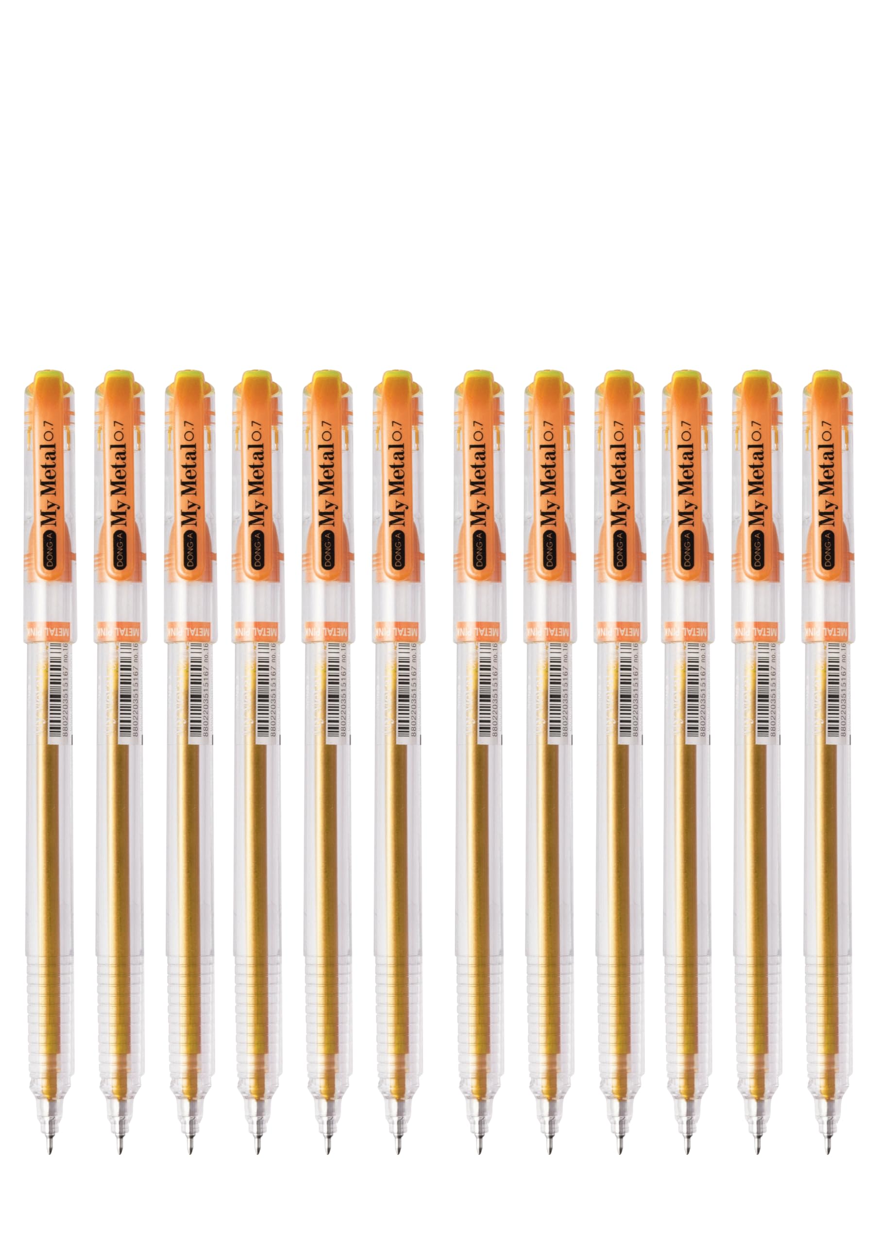 Dong-A Metallic Gel Pen 0.7mm Gold For Black & Dark Papers (Pack of 12)