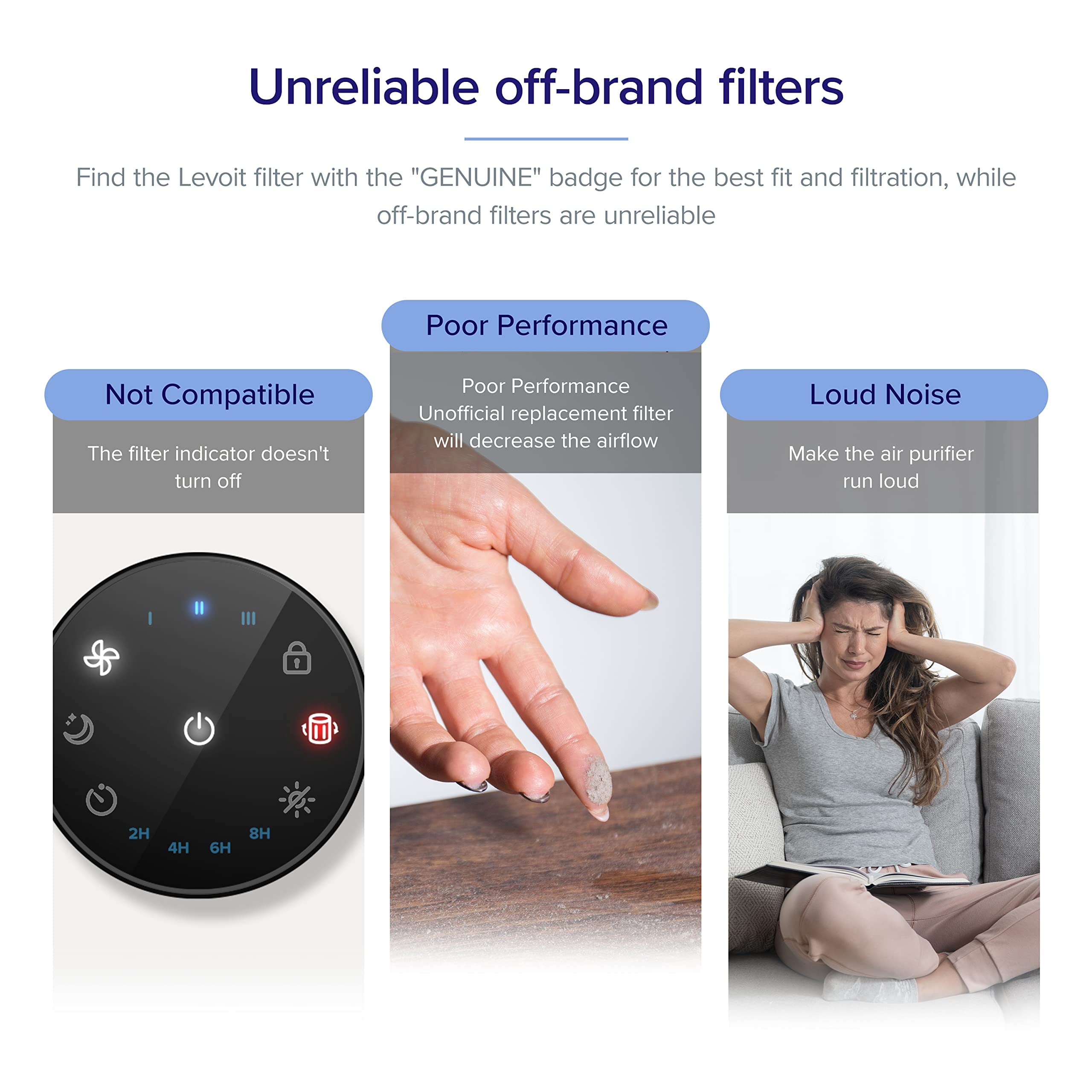 LEVOIT Core P350 Air Purifier Replacement Filter, 3in1