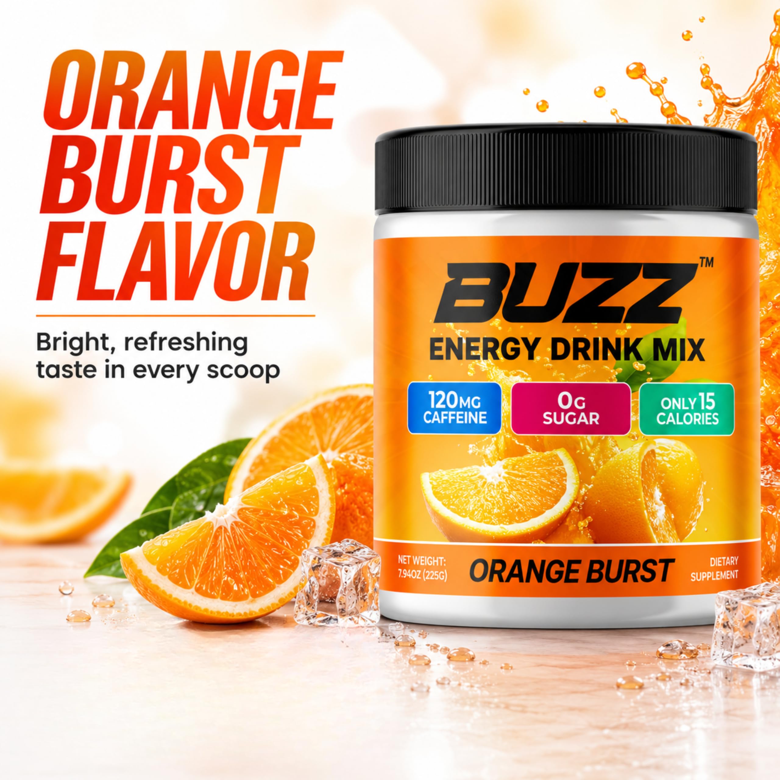 Sugar Free Energy Drink Powder, 18 Vitamins & Minerals, Orange Burst Flavor — Amazon image 6