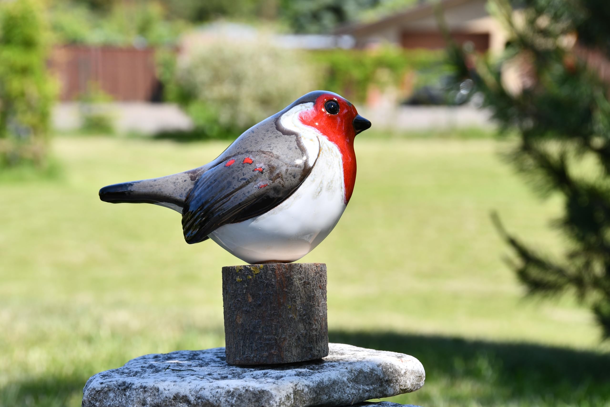 Decoration Jardin Exterieur Statue en Céramique - Deco Extérieur - Figurines pour Jardin - Faite à la Main, Résistant au Gel, Cadeau Unique pour Les jardiniers