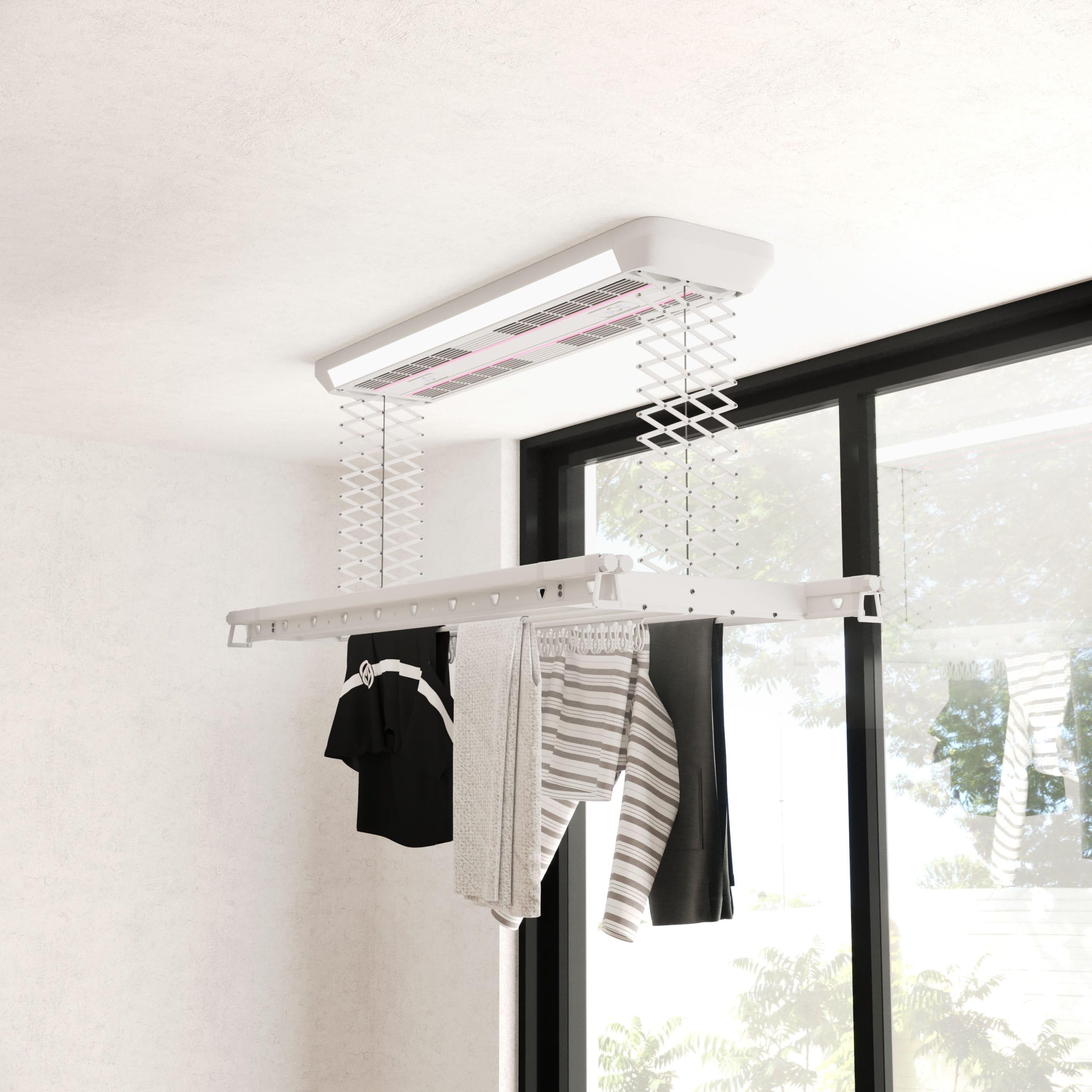 Tendedero eléctrico - Tendedero de techo Elite - Tendedero eléctrico - Tendedero de techo - Capacidad de carga de 38 kg