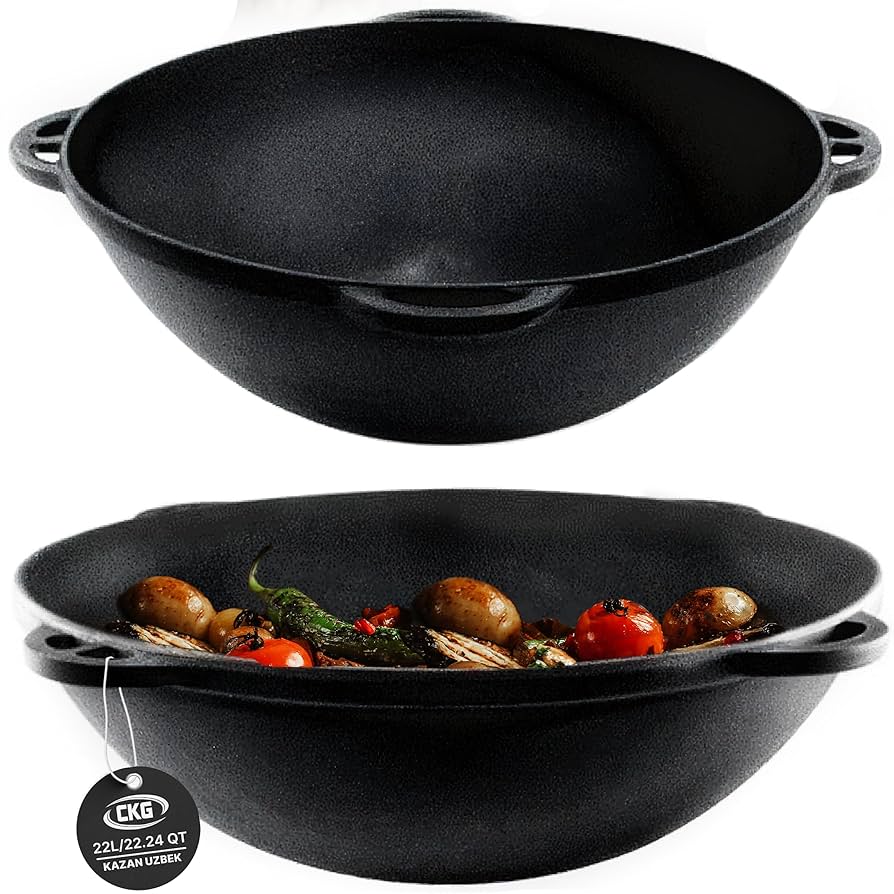 Amazon.co.jp: Kazan ウズベク鋳鉄鍋 プロブ作り 調理器具 断熱
