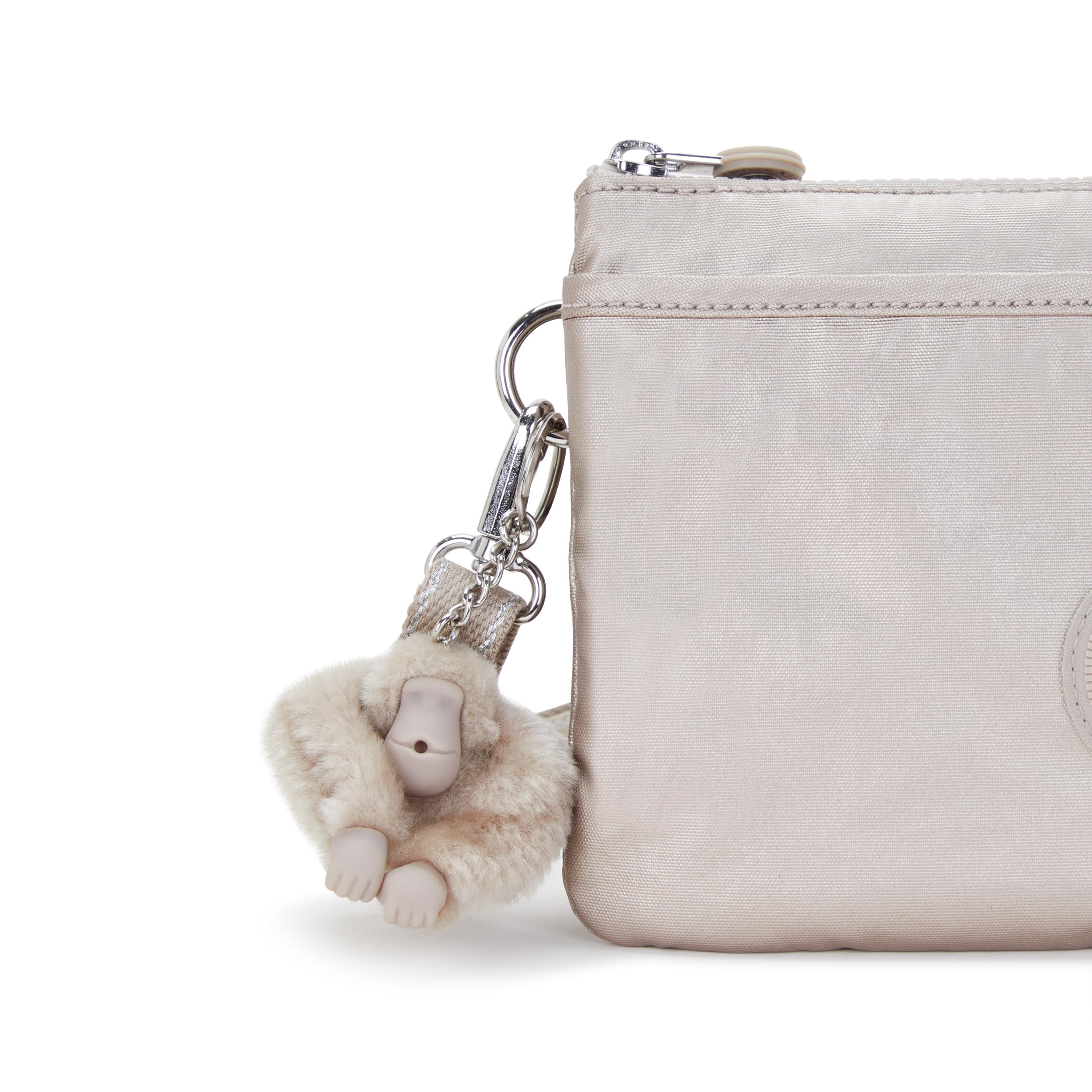 Kipling RiRi - Bolso cruzado para mujer, Brillo metálico, 9.5''L x 6.25''H x 2.5''D