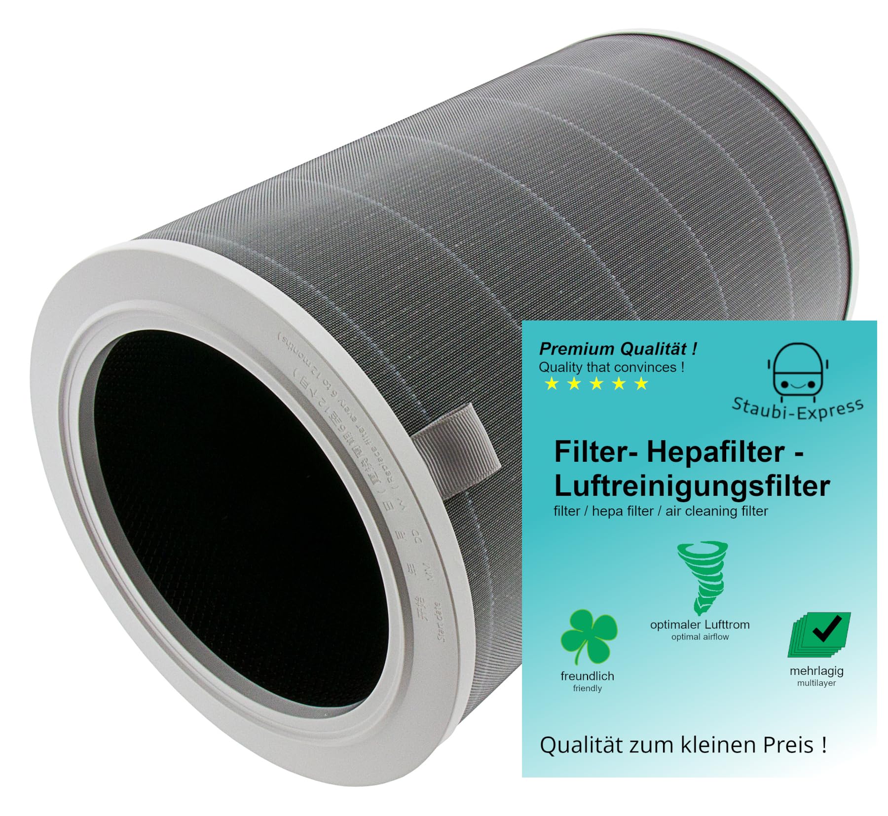 1x Luftfilter kompatibel mit Xiaomi BHR5272GL HEPA Filter Ersatzfilter Luftreiniger Pollenfilter