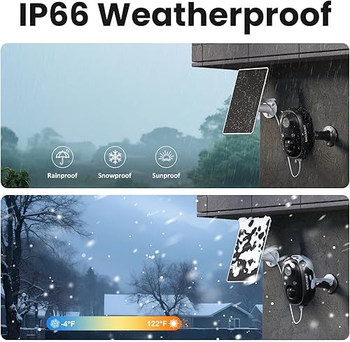 Miniatura 9 de Cámaras de seguridad inalámbricas para exteriores, cámara WiFi de 2.4 GHz inalámbrica para exteriores, cámaras 2K para seguridad en el hogar con