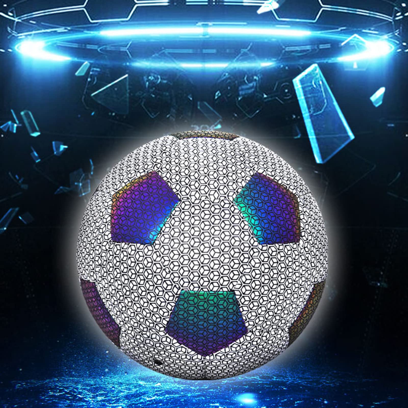 Fútbol Que - Balón de fútbol Luminoso tamaño 4/5 con Bolsa y Bomba