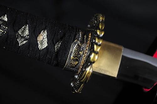 Miniatura 3 de RYUJIN Espada Samurai de 41" 1045 de forja a mano con pez Koi Tsuba - Hoja Shinogi Zukuri con Bohi y Habaki de latón.