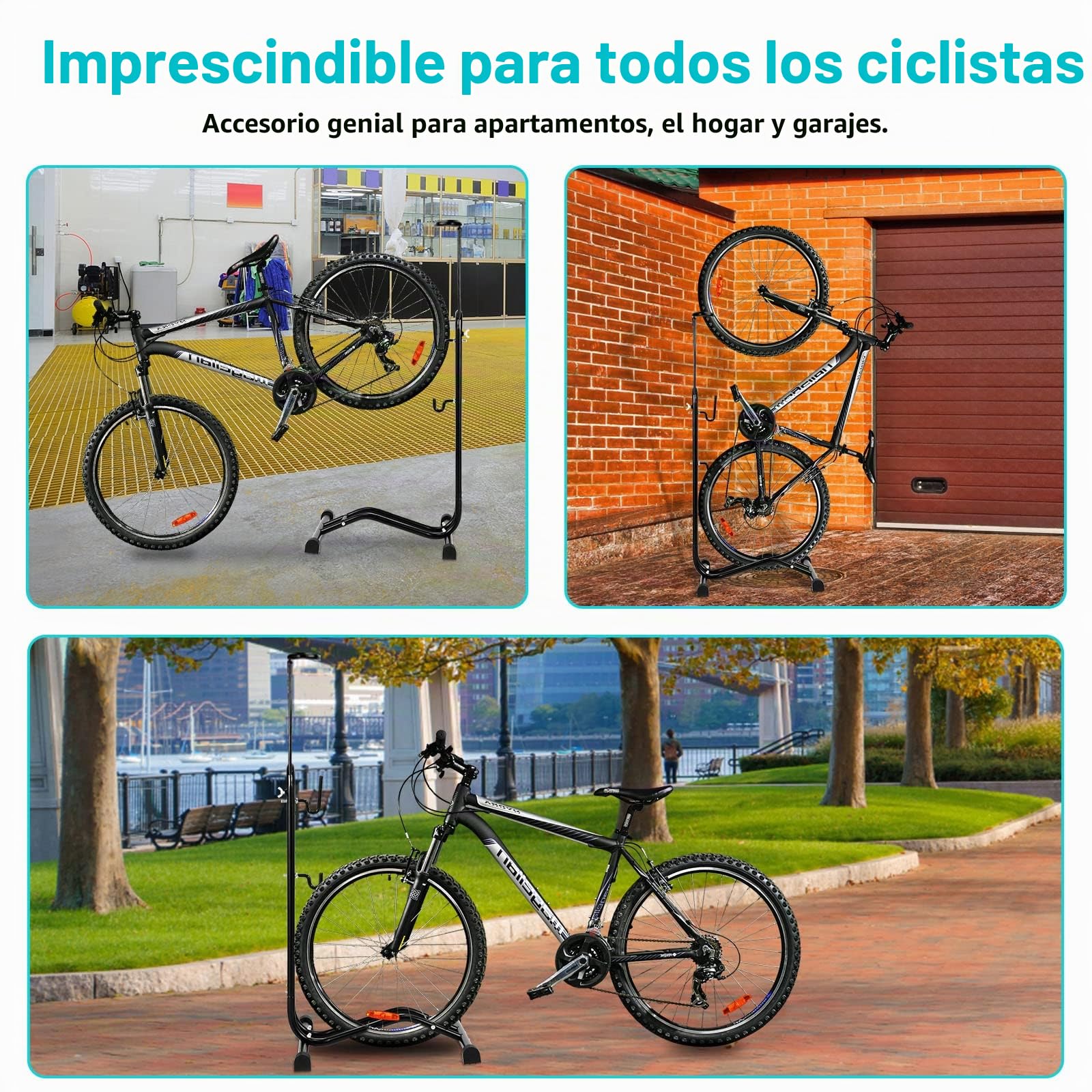 Soporte para bicicletas en el suelo, de 20 a 29 pulgadas, soporte para bicicletas, soporte de suelo para rueda delantera o trasera, soporte de tienda para bicicletas, soporte para bicicletas