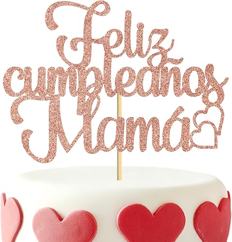 Decoración para tartas de Feliz Cumpleaños, decoración de fiesta de mamá en España, cumpleaños, cumpleaños de la madre, feliz día de la madre,