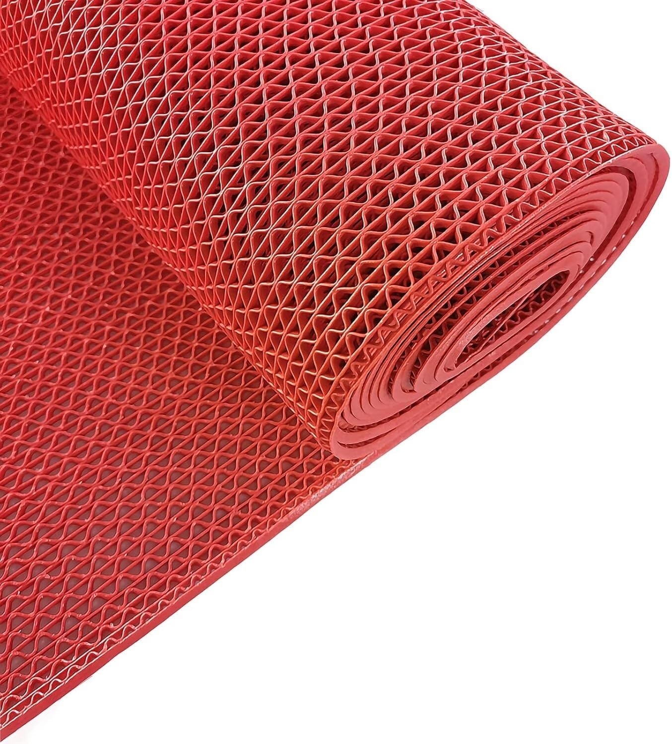 BHGFYXBS Bathroom Drainage Non-Slip Mat 5Mm Thick Pvc Hollow Door Mat For Swimming Pool, Shower Room, Indoor Outdoor,Red-90cmx500cm