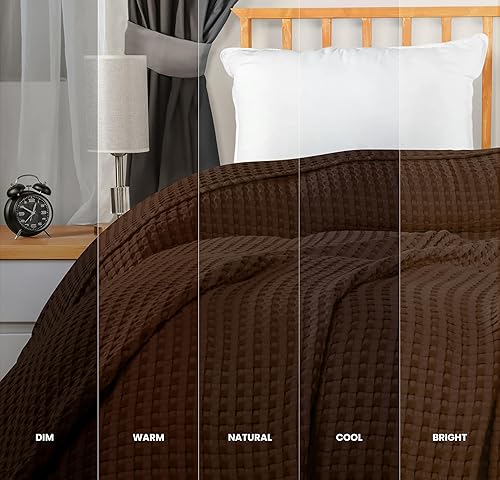 Miniatura 6 de Utopia Bedding Manta de algodón de 300 GSM (madera de cereza, 90 x 72 pulgadas), suave, ligera, transpirable, tamaño individual, para cualquier cama