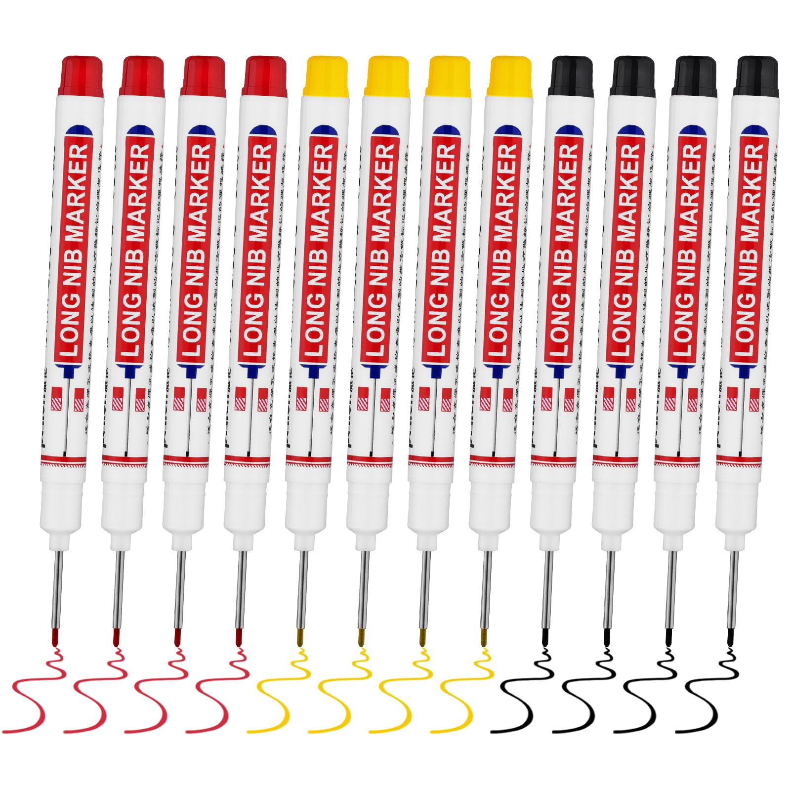 20 PCS Long Nib Marker,20mm Long Head Deep Hole Marker Pens,Longs Nose Markers,Waterproof Construction Markers Marking Tool,Permanent Markers Carpenter Ink marker Pens,Metal marking Pens,White — Amazon image 13