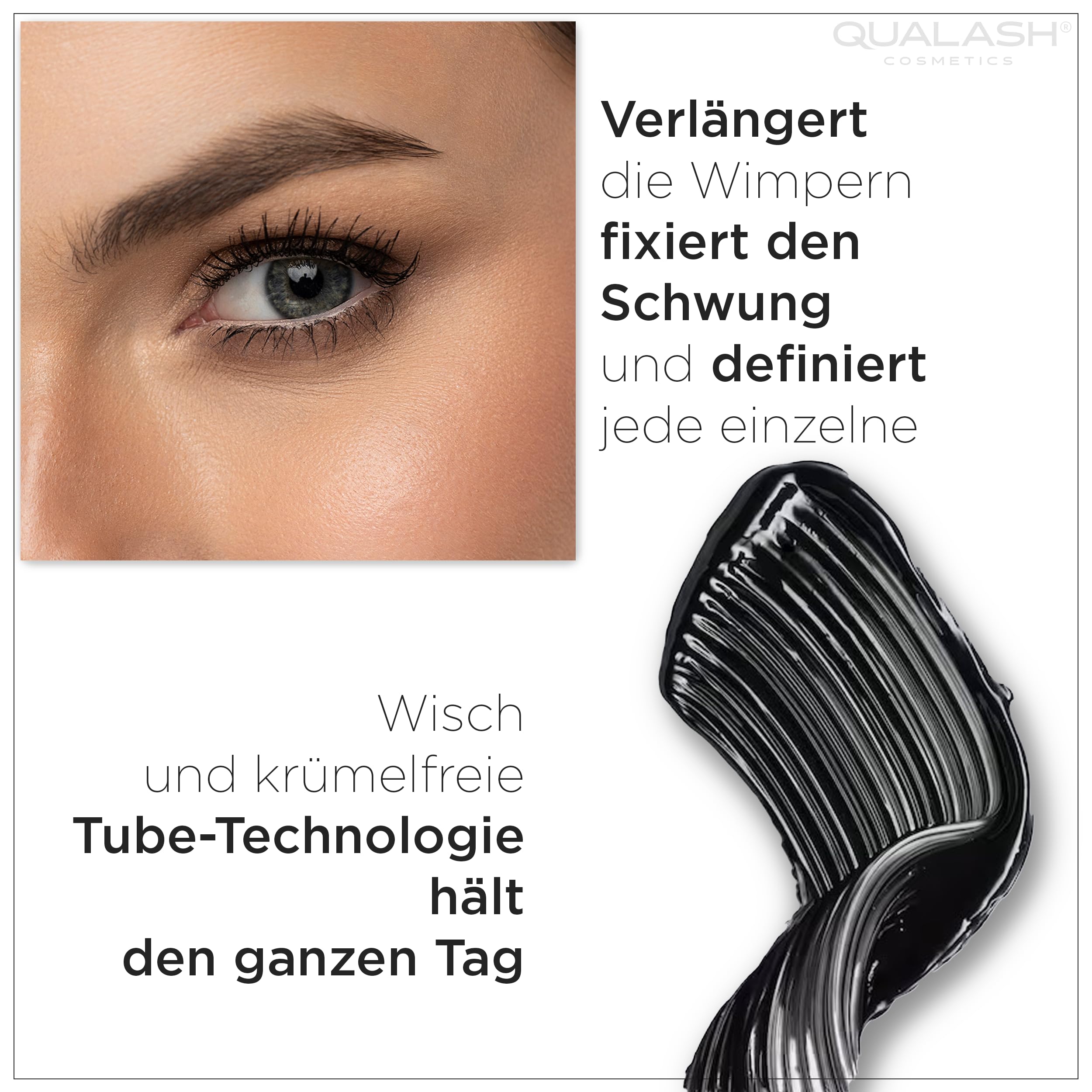 Wimpernserum & Mascara mit Peptiden DuoSet für Long Lashes – QUALASH® Advanced Lash & Eyelash Serum + Wimperntusche mit patentierter QUA-X Formel, Testsieger für schnelles Wachstum und lange Wimpern