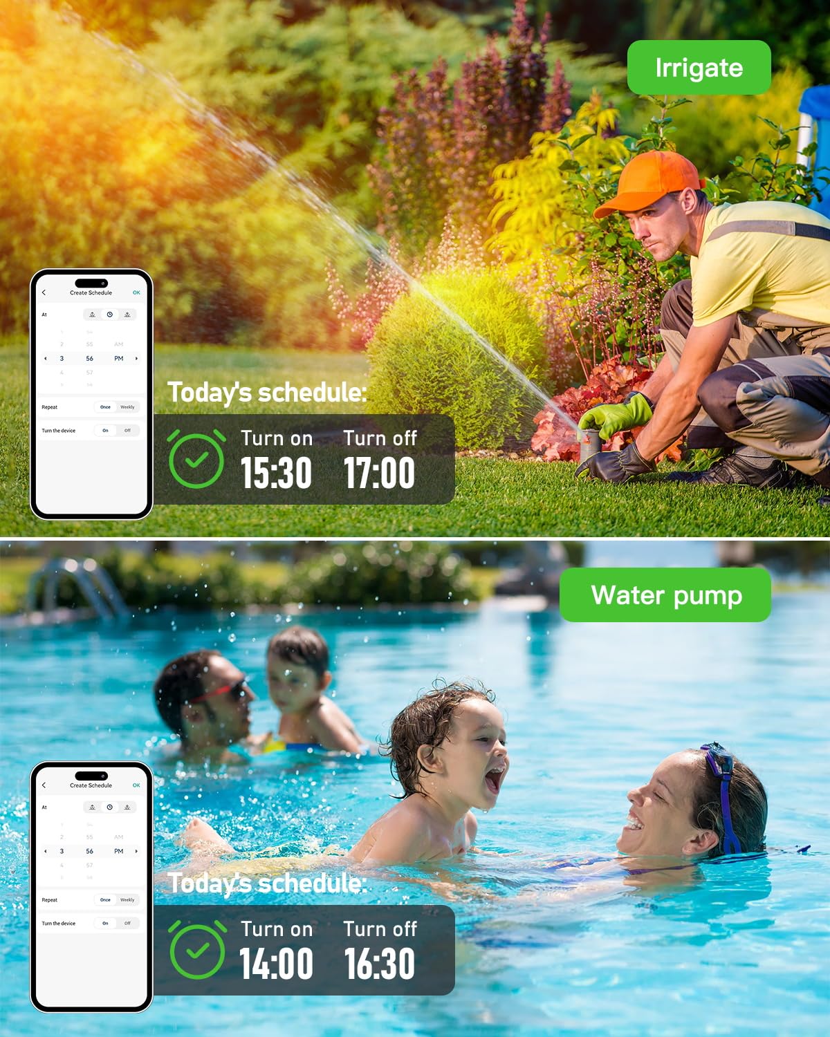 GreenSun gniazdko zewnętrzne Wi-Fi, gniazdko zewnętrzne, wodoszczelne, pomiar prądu VeSync, aplikacja Smart z timerem, 16 A, czarno-szare