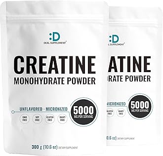 2 Pack Instant Creatine Monohydrate Powder 600 Grams (21.2oz) | Unflavored Micronized Creatine Powder, 5000mg Per Serving, 4 Month Supply, Vegan | Keto, Non-GMO, No Filler, No Additives - 120 Servings