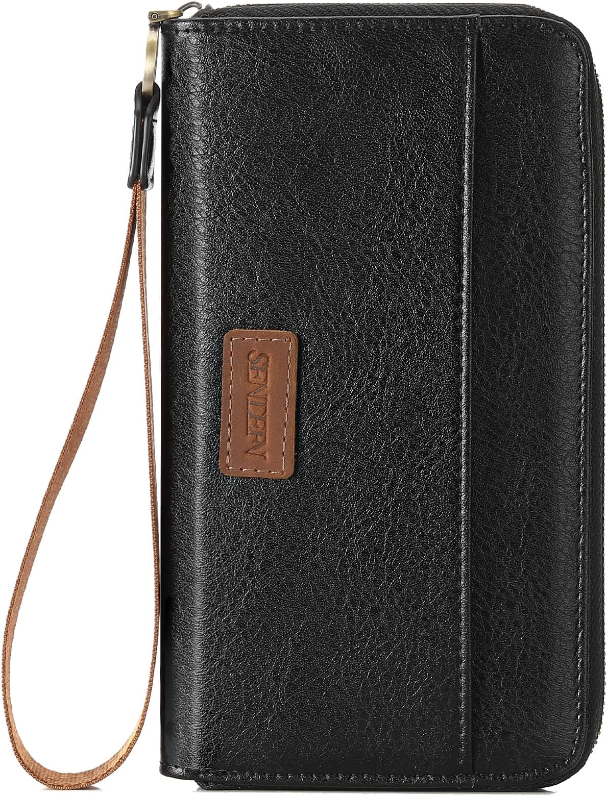 SENDEFNLeather Purse With Zip, RFID Protection Wallet for Women, Multi Card Slots and Wristlet