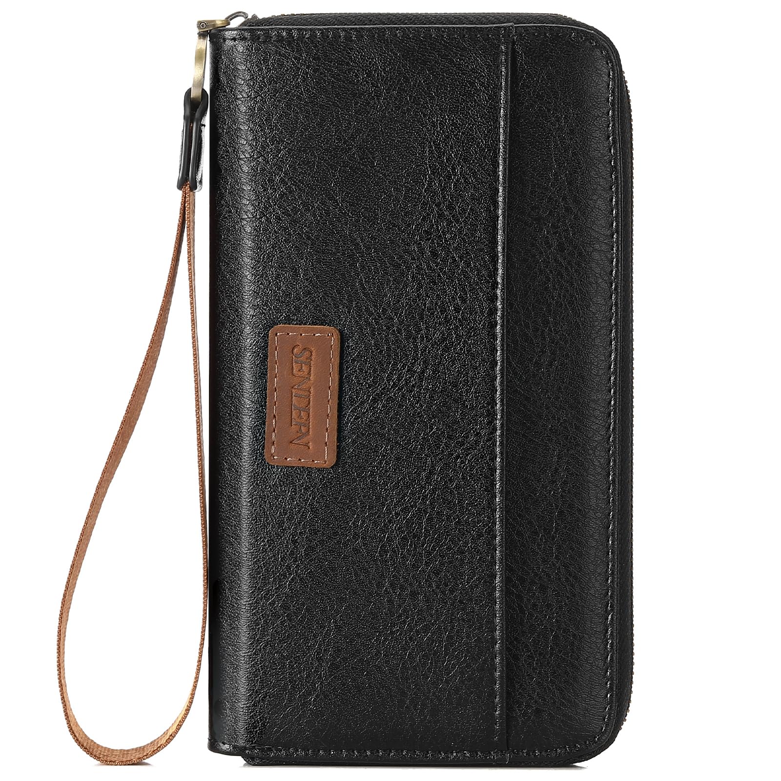 SENDEFNLeather Purse With Zip, RFID Protection Wallet for Women, Multi Card Slots and Wristlet