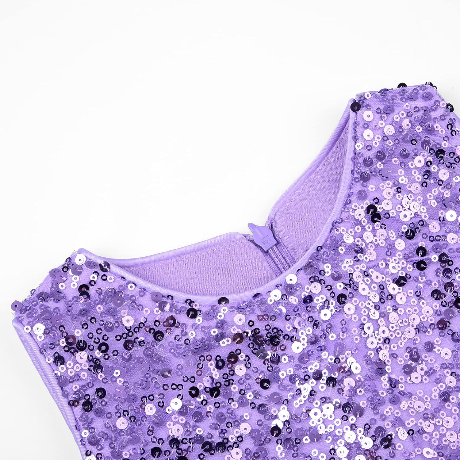 Uhnice Little Girl's Sequin Sleeveless Mesh Rainbow Dress for Wedding Party - Image 5