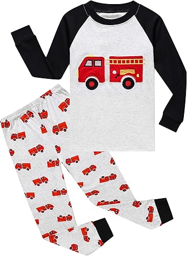 Family Feeling Conjunto de pijama de manga larga, diseño 100% de algodón, para niños pequeños