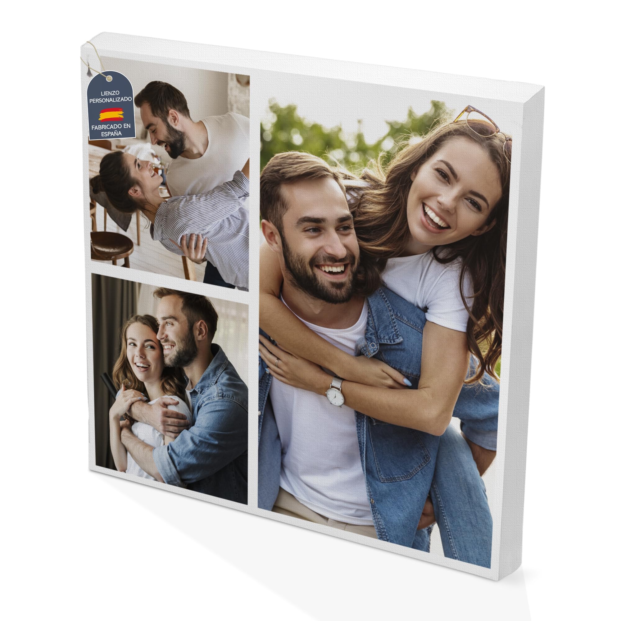 Tableau Photo Personnalisé - Pack De 3 Toiles - Impression HD Sur Châssis Bois - Idée Cadeau Déco Murale Originale