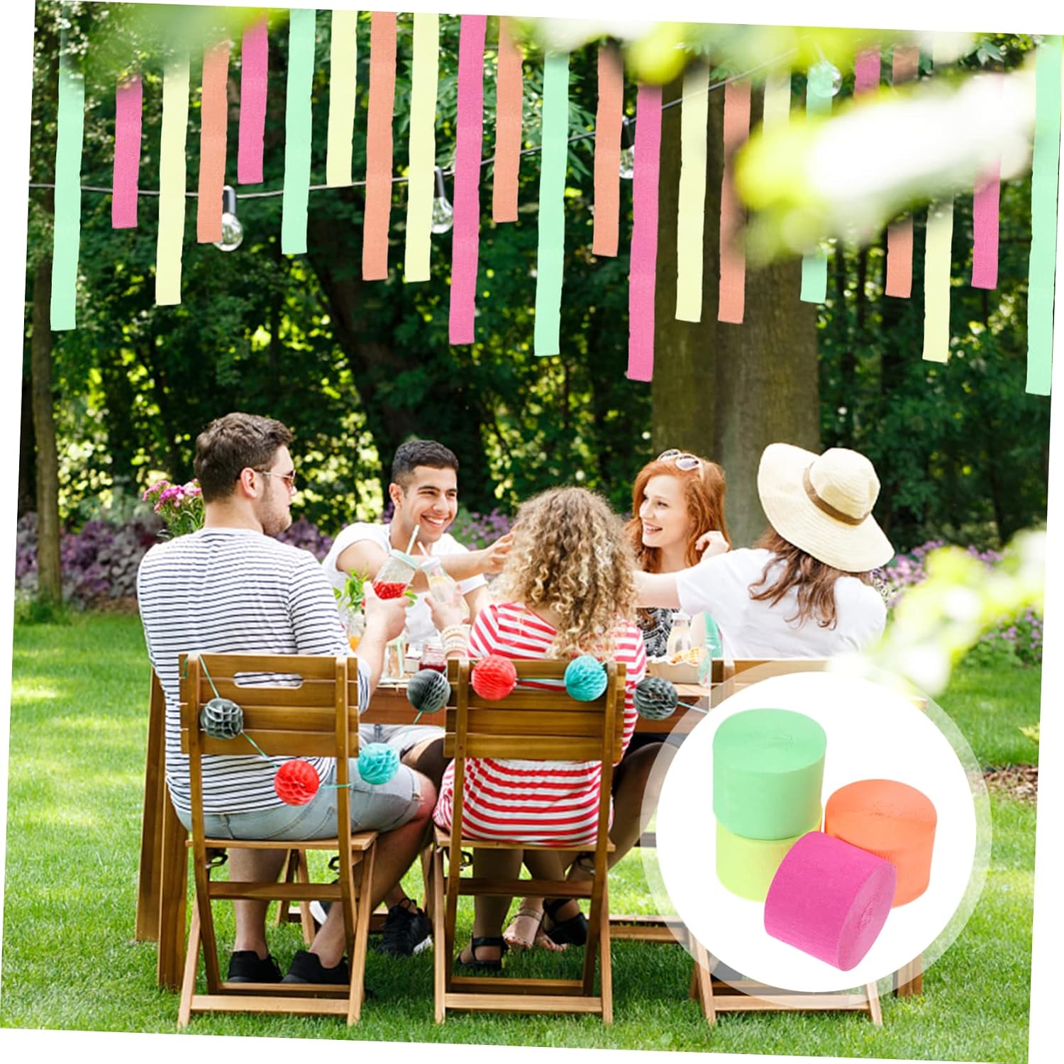12rolls Glow Dark Crepe Paper Streamers Fluorescent Party Decorations for Birthdays Halloween Events Neon Streamers for Ceiling Door and Garden Decor
