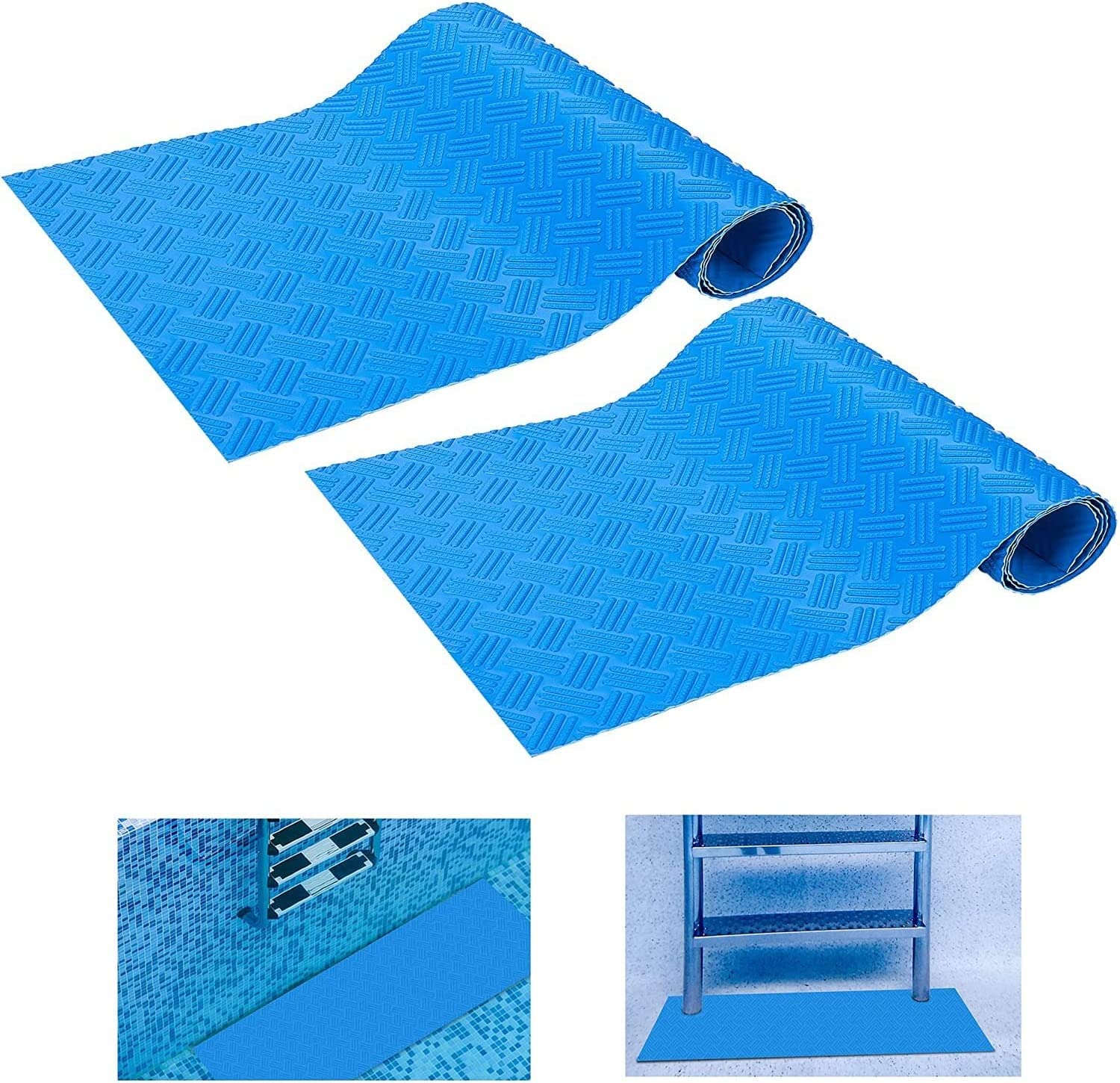 2 Rollos Alfombrilla Antideslizante Piscina, Alfombrilla Escalera Piscina,Antideslizante,para Piscina y Escaleras 90x23CM
