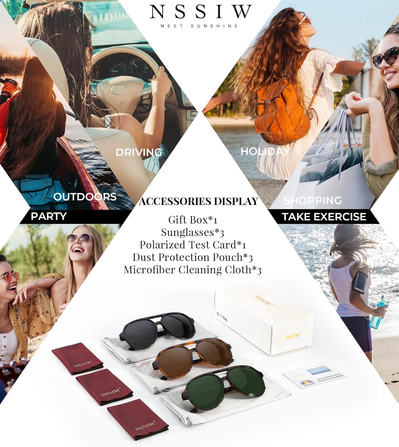 NSSIW Retro Aviator Sunglasses for Women and Men, Polarized Vintage 70s Sun Glasses with UV Protection - Image 7