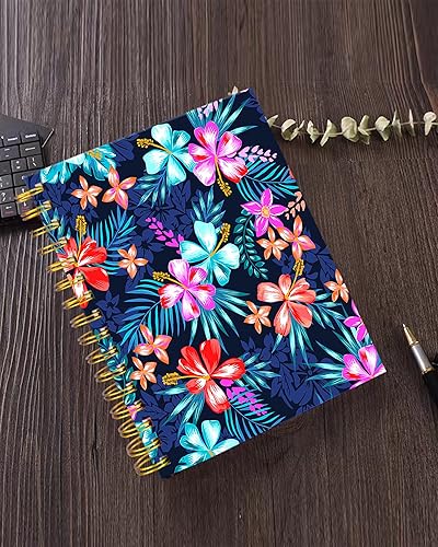 Miniatura 4 de iampanda Cuaderno de diario en espiral, encuadernación fuerte de doble alambre con papel de primera calidad para niñas y mujeres, 60 hojas de flores