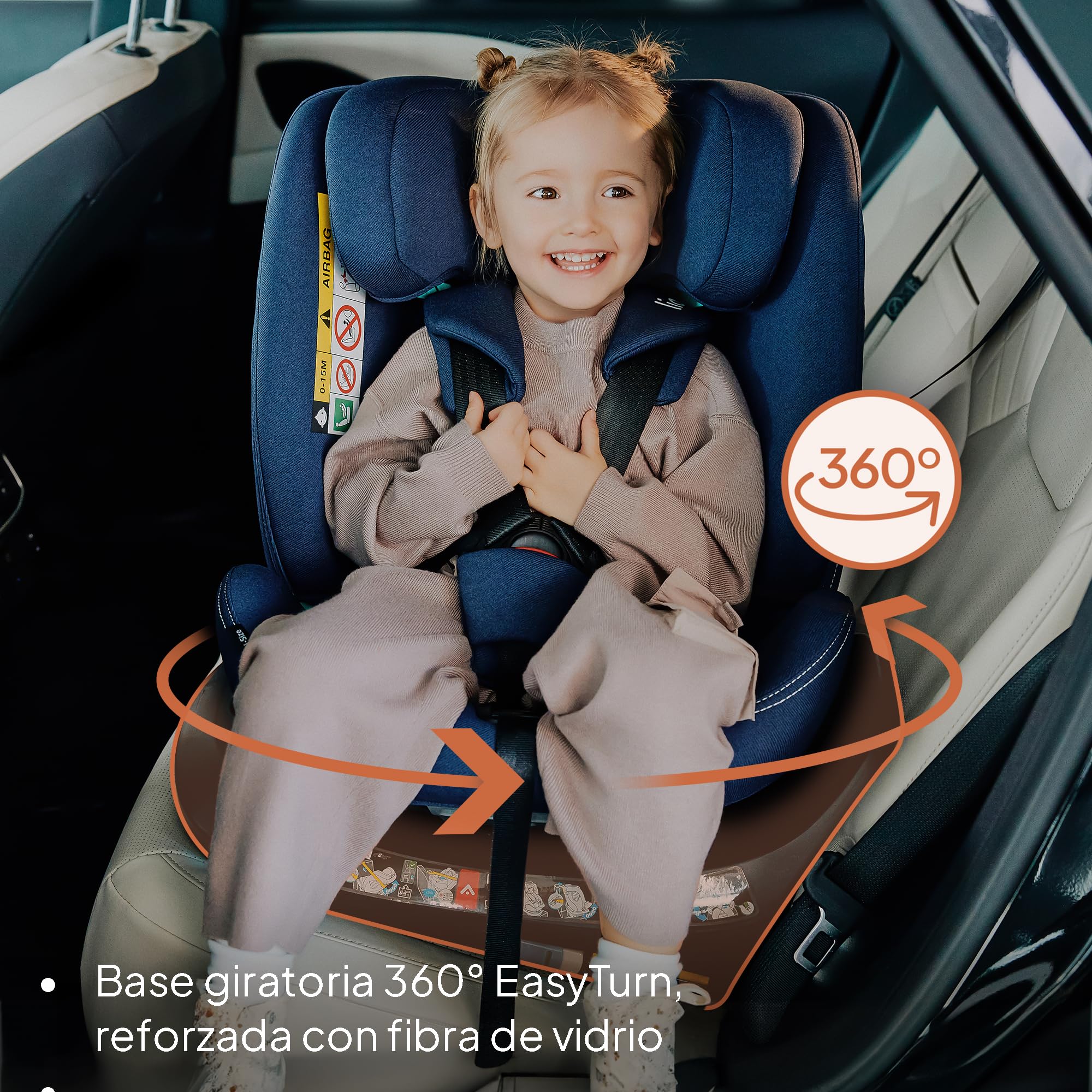 LIONELO Bastiaan i-Size One Silla de Coche Giratoria 360o para Niños de 40 a 50 cm Montaje hacia Delante y hacia Atrás, ISOFIX Cinturón TopTether Ajuste del Respaldo y Reposacabezas Protección lateral | Montaje en dirección de marcha y en sentido contrari